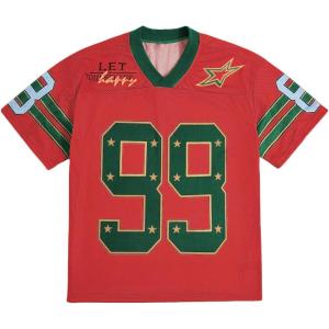 image:imageSOLY HUX Mens Jersey Y2k Baggy Shirts Graphic Tees Oversized V Neck Tshirts Summer TopsRed Green Graphic