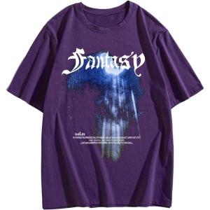 image:imageSOLY HUX Mens Letter Graphic T Shirt Short Sleeve Round Neck Tee Summer Shirt Streetwear TopsViolet Purple Graphic Printed