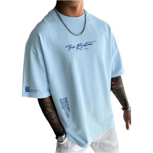 image:imageSOLY HUX Mens Summer Letter Graphic Tees Casual Short Sleeve Crew Neck T ShirtsLight Blue