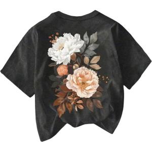 image:imageSOLY HUX Womens Floral Print TShirt Graphic Tops Short Sleeve Crew Neck Cute Summer ShirtsDark Grey