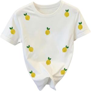 image:imageSOLY HUX Womens Short Sleeve TShirts Crew Neck Summer Tshirts Vacation Tee TopsWhite Lemon