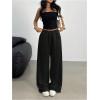 image:imageSOLY HUX Girls Casual Sweatpants Drawstring Elastic Joggers Low Rise Wide Leg Baggy Long Pants with PocketsPure Black