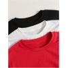 image:imageSOLY HUX Girls Long Sleeve TShirts 3 Packs Basic Tops Crew Neck Fitted Tees Fall ClothesRed Black White
