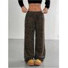 image:imageSOLY HUX Wide Leg Jeans for Women Leopard Print Y2K Pants Elastic Waist Baggy Casual Loose Trousers with PocketsBrown Leopard