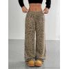 image:imageSOLY HUX Wide Leg Jeans for Women Leopard Print Y2K Pants Elastic Waist Baggy Casual Loose Trousers with PocketsKhaki Leopard