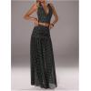 image:imageSOLY HUX Womens 2 Piece Skirt Sets Polka Dots Halter Crop Tops and Maxi Skirt Party Going Out OutfitsBlack Polka Dots