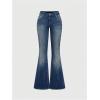 image:imageSOLY HUX Womens Bell Bottom Jeans Embroidery Y2k Stretch Flare Denim PantsLight Blue