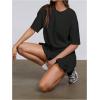 image:imageSOLY HUX Womens Bubble Mini Dress Short Sleeve Crewneck A Line Y2k Going Out Summer DressesPlain Black