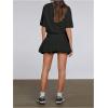 image:imageSOLY HUX Womens Bubble Mini Dress Short Sleeve Crewneck A Line Y2k Going Out Summer DressesPlain Black