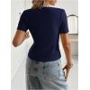 image:imageSOLY HUX Womens Button Down Short Sleeve Cardigan Crew Neck Fitted Knit Sweater TopsDark Blue