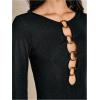 image:imageSOLY HUX Womens Cut Out Mini Dress Long Sleeve Crewneck Fitted Going Out Fall DressesPure Black