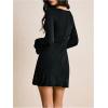 image:imageSOLY HUX Womens Cut Out Mini Dress Long Sleeve Crewneck Fitted Going Out Fall DressesPure Black