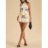 image:imageSOLY HUX Womens Halter Floral Print Backless Mini Dress Summer Dresses Elegant Date OutfitYellow Floral