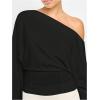 image:imageSOLY HUX Womens Off The Shoulder Tops Elegant Long Sleeve Evening Party T ShirtsPlain Black