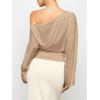 image:imageSOLY HUX Womens Off The Shoulder Tops Elegant Long Sleeve Evening Party T ShirtsPure Beige