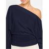 image:imageSOLY HUX Womens Off The Shoulder Tops Elegant Long Sleeve Evening Party T ShirtsPure Dark Blue