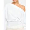 image:imageSOLY HUX Womens Off The Shoulder Tops Elegant Long Sleeve Evening Party T ShirtsPure White