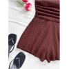 image:imageSOLY HUX Womens One Shoulder Sleeveless Ruched Romper Wide Leg Summer Vacation Going Out Short JumpsuitPure Burgundy