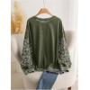 image:imageSOLY HUX Womens Plus Size Acid Wash Sweatshirt Graphic Embroidered Vintage Long Sleeve Pullover Tops Casual StreetwearArmy Green Floral