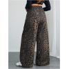 image:imageSOLY HUX Womens Plus Size Leopard Pants Cheetah Print High Waisted Baggy Wide Leg Pants Trousers with PocketsBrown Leopard
