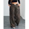 image:imageSOLY HUX Womens Plus Size Leopard Pants Cheetah Print High Waisted Baggy Wide Leg Pants Trousers with PocketsBrown Leopard
