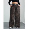 image:imageSOLY HUX Womens Plus Size Leopard Pants Cheetah Print High Waisted Baggy Wide Leg Pants Trousers with PocketsBrown Leopard