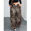 image:imageSOLY HUX Womens Plus Size Leopard Pants Cheetah Print High Waisted Baggy Wide Leg Pants Trousers with PocketsMulticolor Cheetah