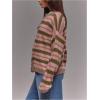 image:imageSOLY HUX Womens Striped Cardigan Sweater Color Block Button Down Long Sleeve Drop Shoulder Oversized CardigansApricot Striped