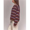 image:imageSOLY HUX Womens Striped Cardigan Sweater Color Block Button Down Long Sleeve Drop Shoulder Oversized CardigansArmy Green Striped