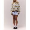 image:imageSOLY HUX Womens Striped Cardigan Sweater Color Block Button Down Long Sleeve Drop Shoulder Oversized CardigansMulticoloured Striped