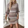 image:imageSOLY HUX Womens Striped Sweater Dress Long Sleeve Crew Neck Knit Fall Winter DressesMulticolor Striped