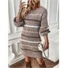 image:imageSOLY HUX Womens Striped Sweater Dress Long Sleeve Crew Neck Knit Fall Winter DressesMulticolor Striped