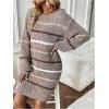 image:imageSOLY HUX Womens Striped Sweater Dress Long Sleeve Crew Neck Knit Fall Winter DressesMulticolor Striped