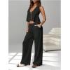 image:imageSOLY HUX Womens Summer Vacation 2 Piece Outfits Sexy Deep V Neck Halter Tops and Pants SetsPure Black