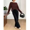 image:imageSOLY HUX Womens Sweaters Bowknot Backless Long Sleeve Knit Pullover Tops Fall ClothesBrown Bows