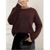 image:imageSOLY HUX Womens Sweaters Bowknot Backless Long Sleeve Knit Pullover Tops Fall ClothesBrown Bows