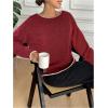 image:imageSOLY HUX Womens Sweaters Bowknot Backless Long Sleeve Knit Pullover Tops Fall ClothesBurgundy Bows
