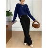 image:imageSOLY HUX Womens Sweaters Bowknot Backless Long Sleeve Knit Pullover Tops Fall ClothesDark Blue Bows