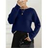 image:imageSOLY HUX Womens Sweaters Bowknot Backless Long Sleeve Knit Pullover Tops Fall ClothesDark Blue Bows