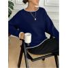 image:imageSOLY HUX Womens Sweaters Bowknot Backless Long Sleeve Knit Pullover Tops Fall ClothesDark Blue Bows