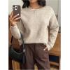 image:imageSOLY HUX Womens Sweaters Bowknot Backless Long Sleeve Knit Pullover Tops Fall ClothesKhaki Bows