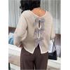 image:imageSOLY HUX Womens Sweaters Bowknot Backless Long Sleeve Knit Pullover Tops Fall ClothesKhaki Bows