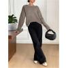 image:imageSOLY HUX Womens Sweaters Bowknot Backless Long Sleeve Knit Pullover Tops Fall ClothesLight Brown