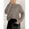 image:imageSOLY HUX Womens Sweaters Bowknot Backless Long Sleeve Knit Pullover Tops Fall ClothesLight Brown