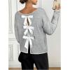 image:imageSOLY HUX Womens Sweaters Bowknot Backless Long Sleeve Knit Pullover Tops Fall ClothesLight Grey