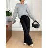 image:imageSOLY HUX Womens Sweaters Bowknot Backless Long Sleeve Knit Pullover Tops Fall ClothesLight Grey
