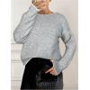 image:imageSOLY HUX Womens Sweaters Bowknot Backless Long Sleeve Knit Pullover Tops Fall ClothesLight Grey