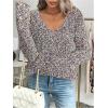 image:imageSOLY HUX Womens Sweaters Rainbow Pom V Neck Long Sleeve Knit Fall Trendy Pullover Sweater TopsBrown