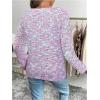 image:imageSOLY HUX Womens Sweaters Rainbow Pom V Neck Long Sleeve Knit Fall Trendy Pullover Sweater TopsMulticolor Pink