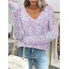 image:imageSOLY HUX Womens Sweaters Rainbow Pom V Neck Long Sleeve Knit Fall Trendy Pullover Sweater TopsMulticolor Pink
